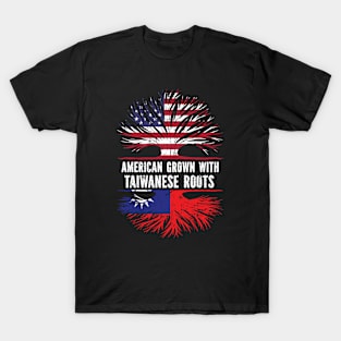 American Grown with Taiwanese Roots USA Flag T-Shirt